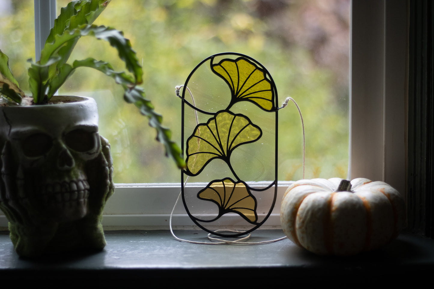 Yellow Ginkgo Leaves Suncatcher