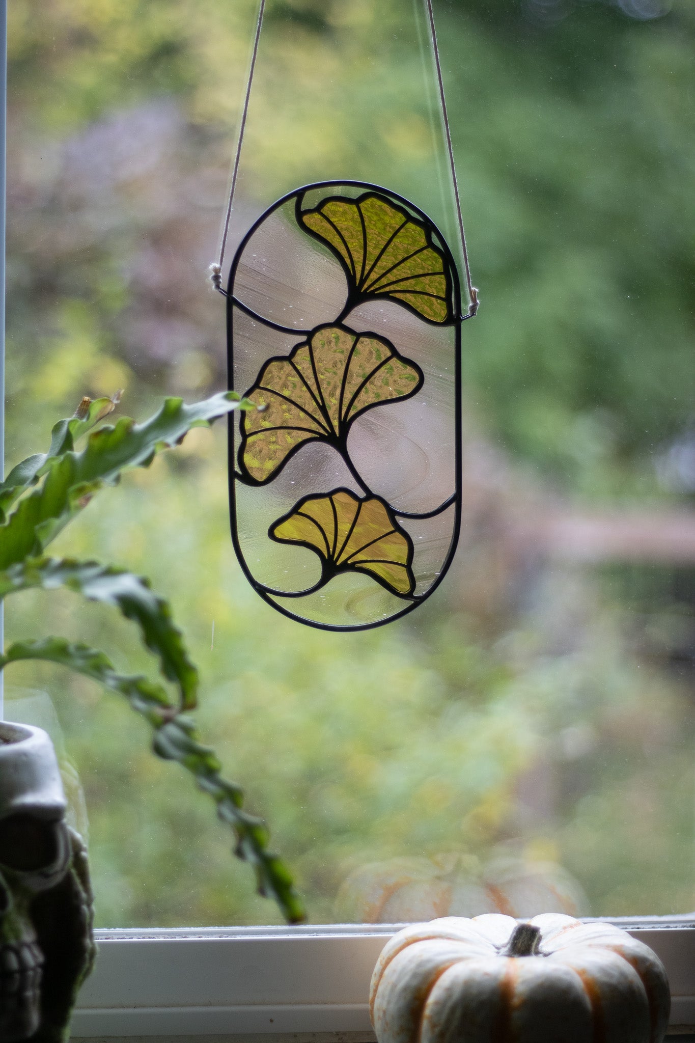Yellow Ginkgo Leaves Suncatcher