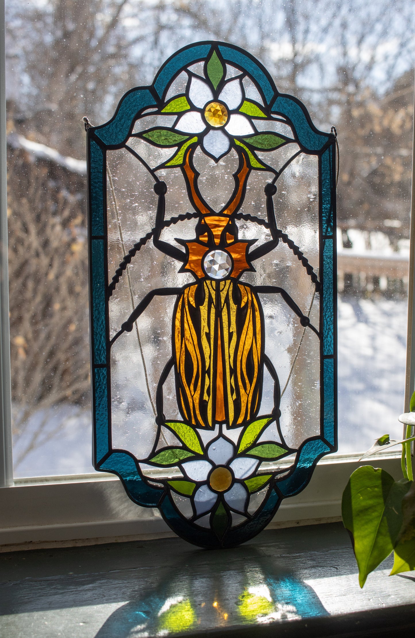 Macrodontia Beetle Suncatcher