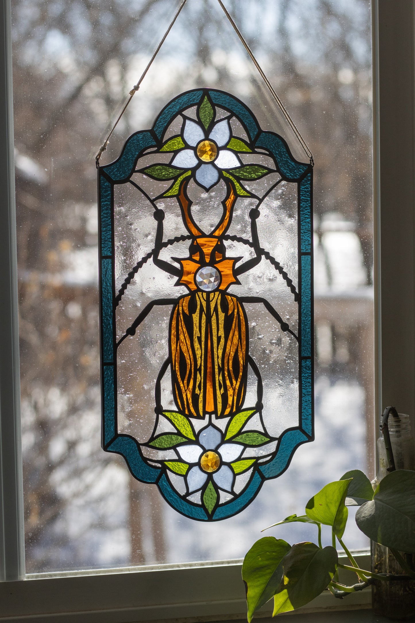 Macrodontia Beetle Suncatcher
