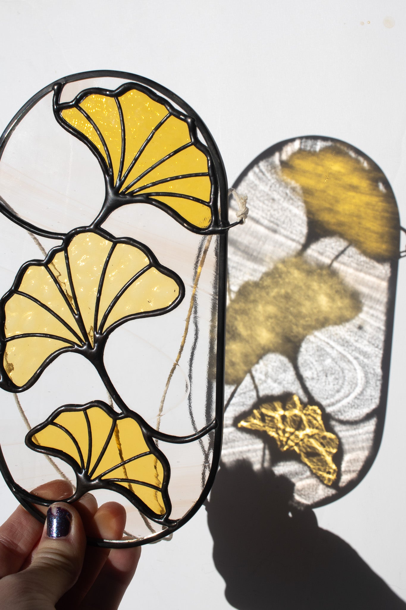 Yellow Ginkgo Leaves Suncatcher