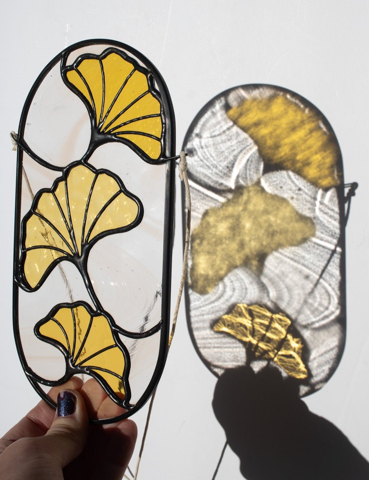 Yellow Ginkgo Leaves Suncatcher