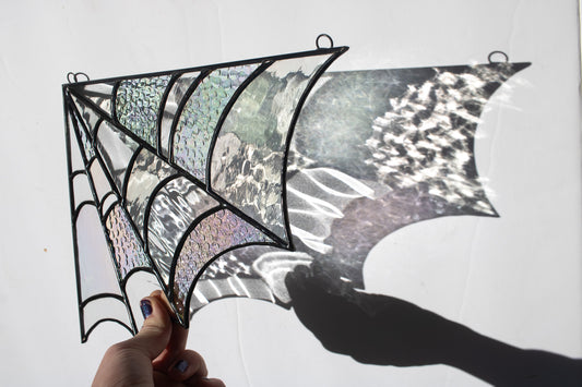 Iridescent Corner Hanging Spider Web Suncatcher