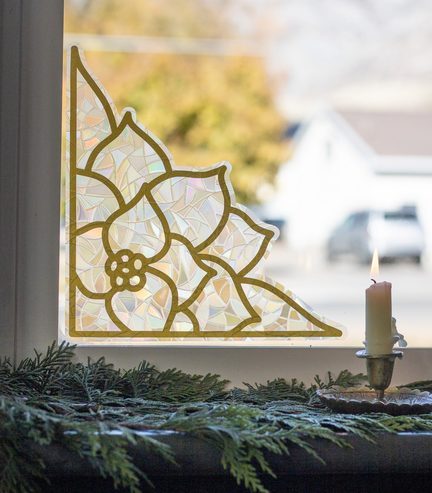Poinsettia Window Cling