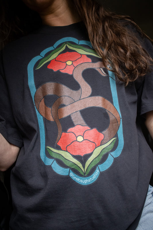 Snake Panel Oversized Faded T-Shirt