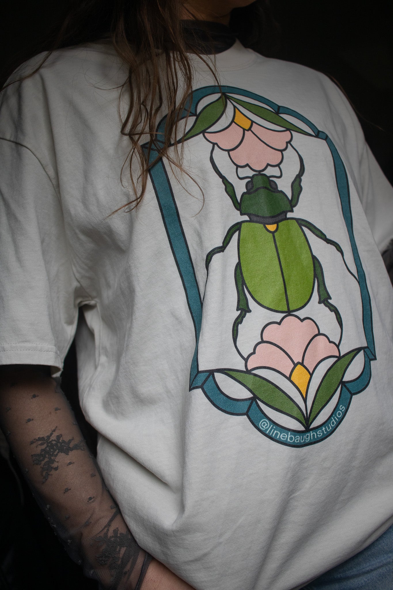 Scarab Beetle Oversized faded t-shirt