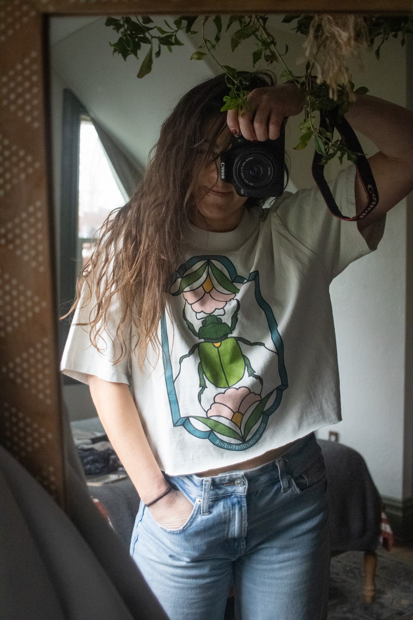 Scarab Beetle Oversized faded t-shirt