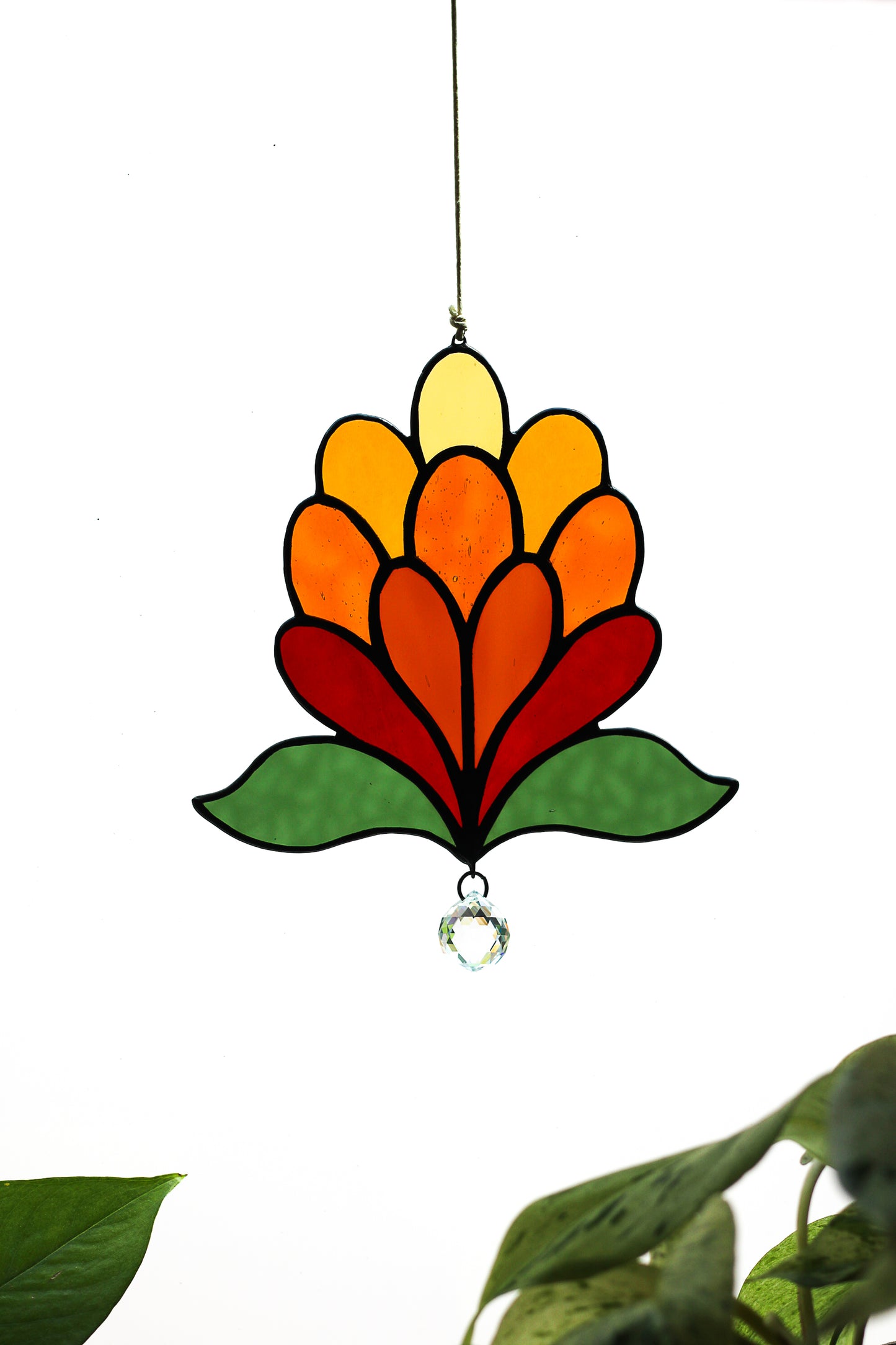 Amber Bubble Flower Sun Catcher