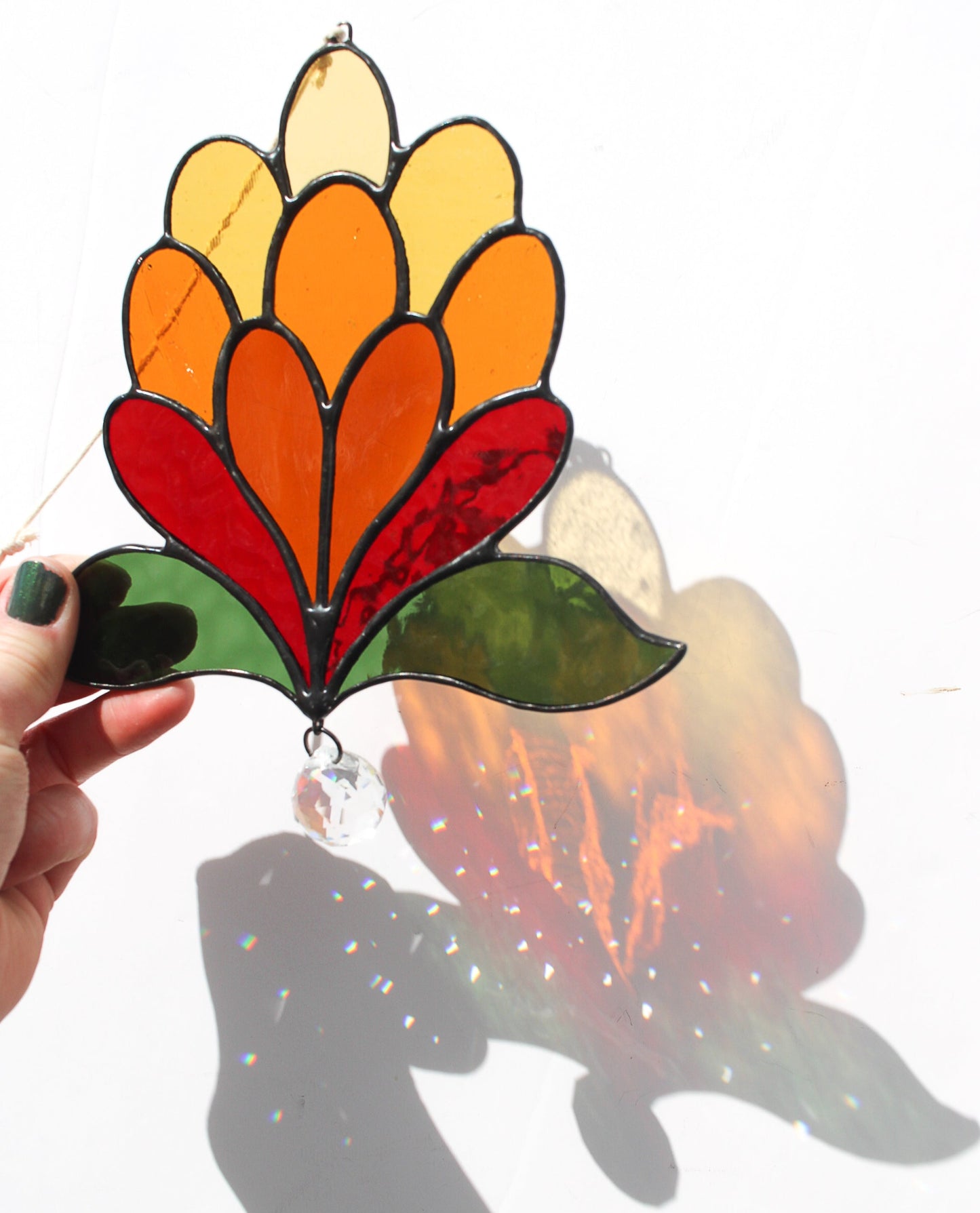 Amber Bubble Flower Sun Catcher