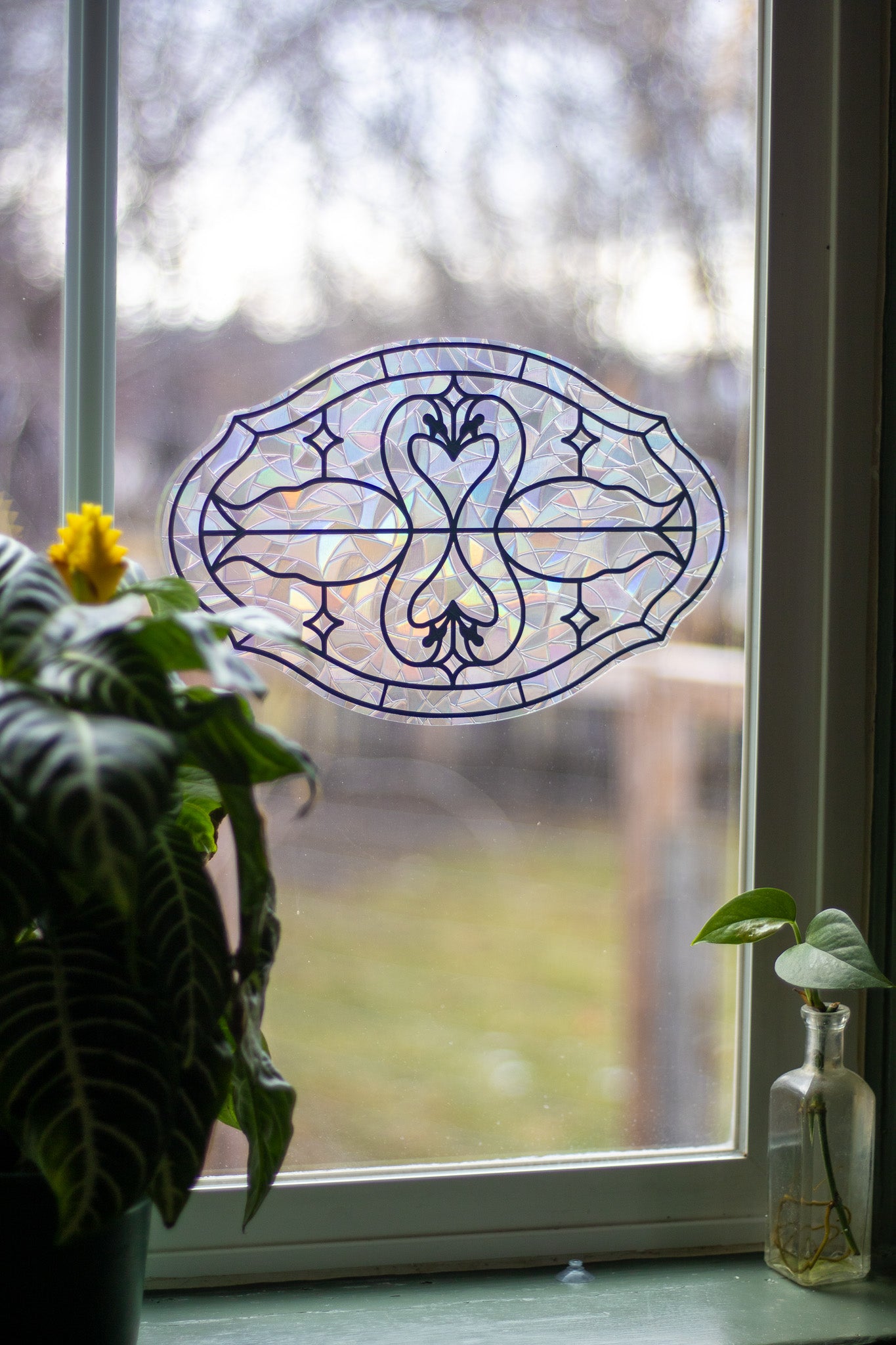 Two Swans Window Cling