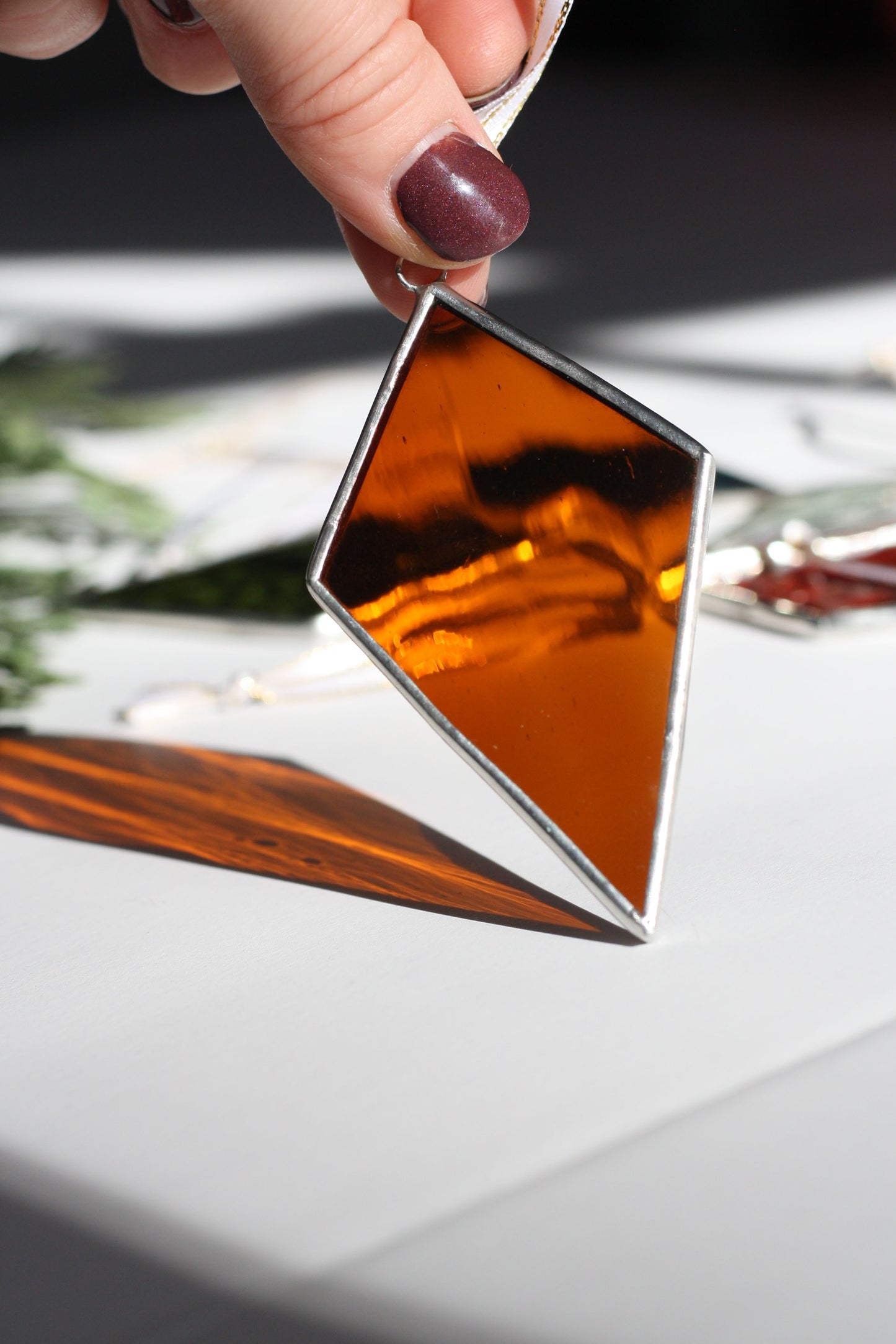 Diamond Stained Glass Ornament