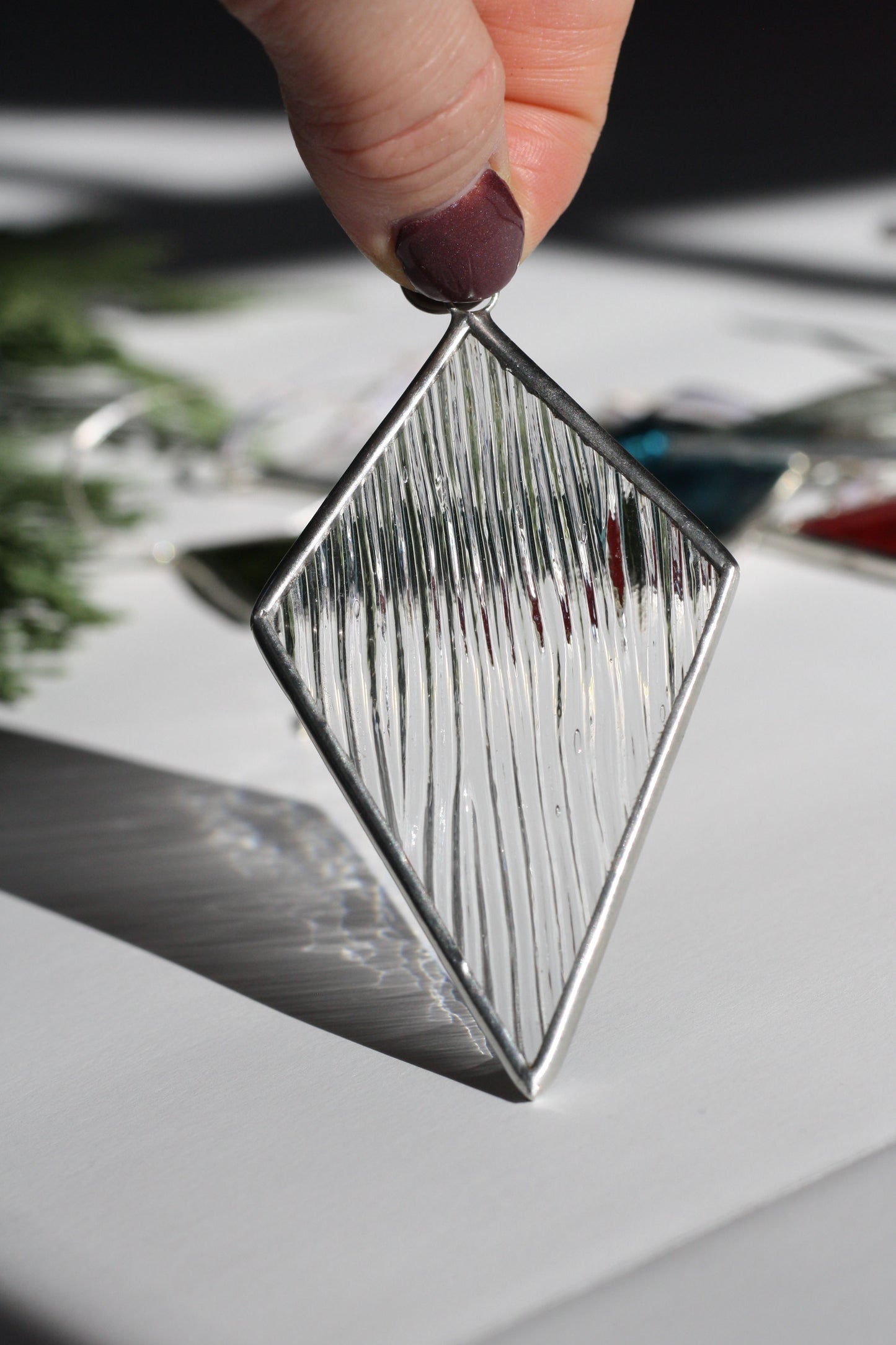 Diamond Stained Glass Ornament