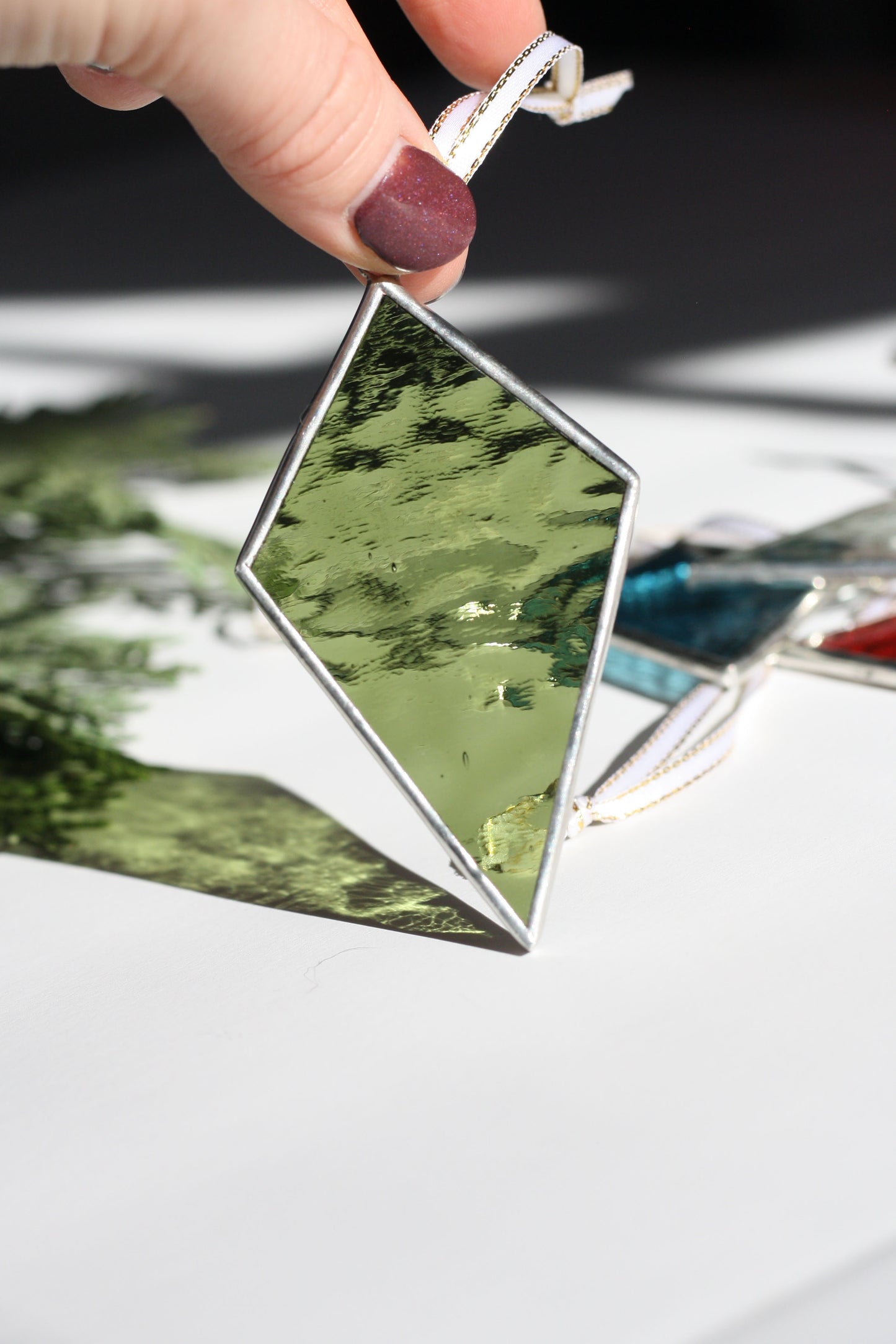 Diamond Stained Glass Ornament