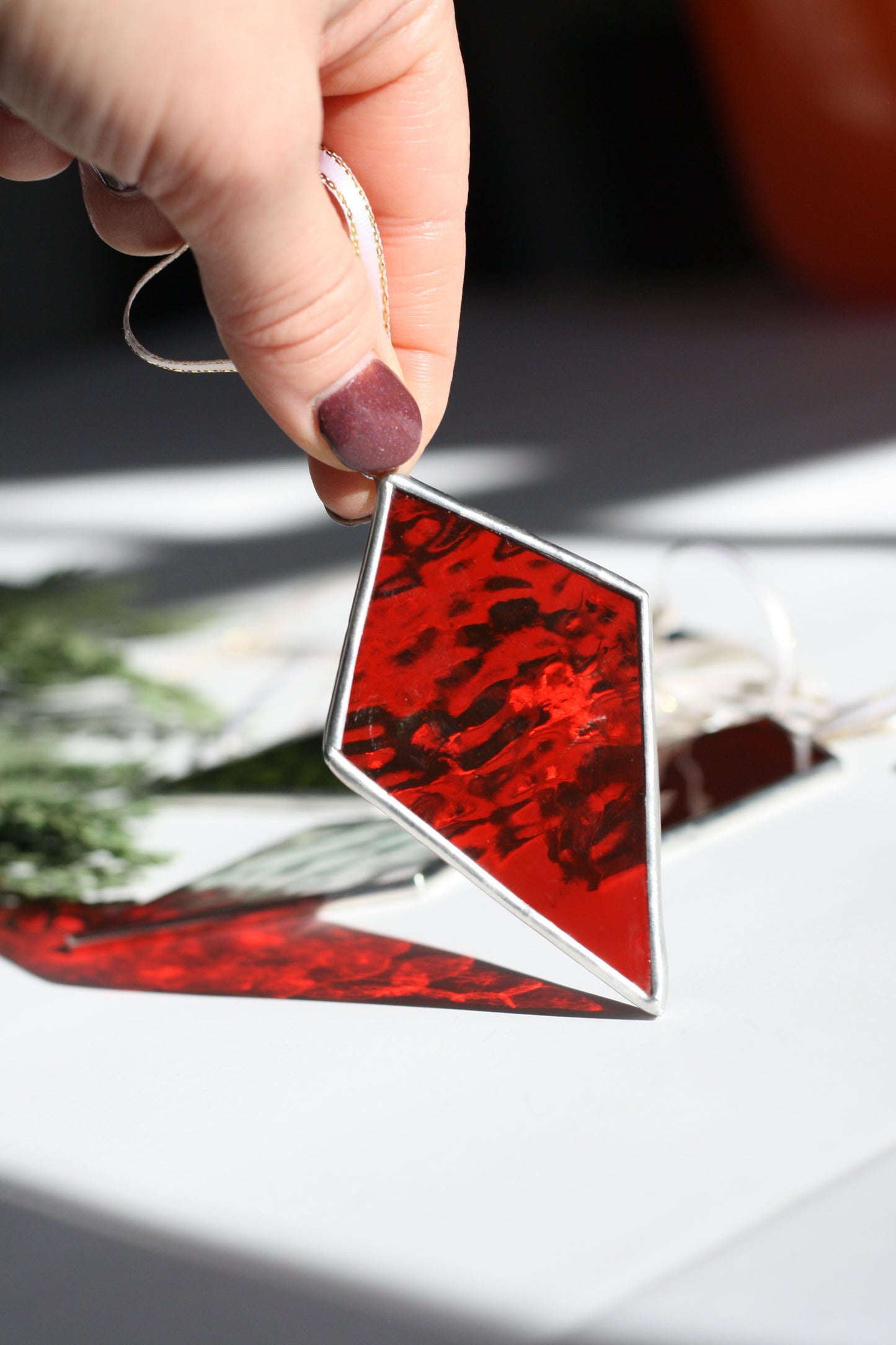 Diamond Stained Glass Ornament