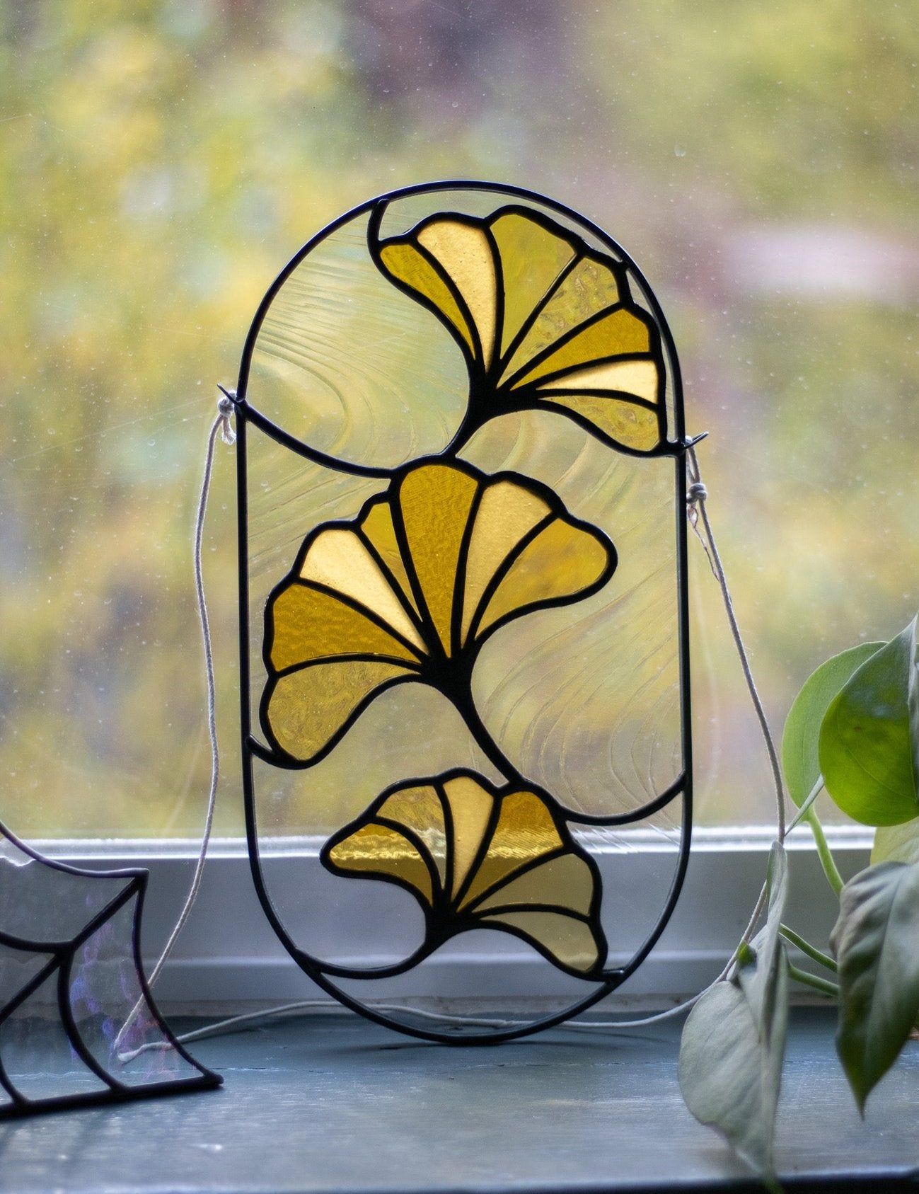 Yellow Ginkgo Leaves Suncatcher