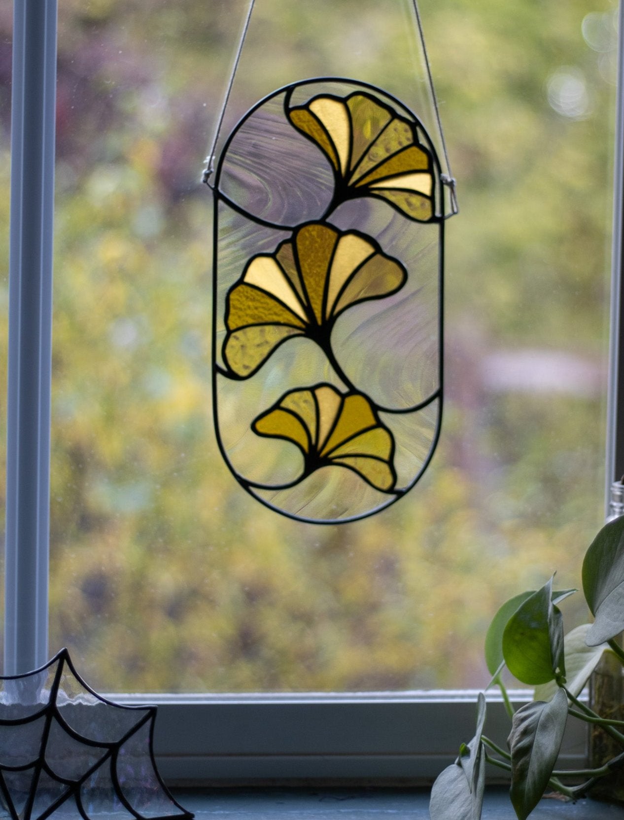 Yellow Ginkgo Leaves Suncatcher