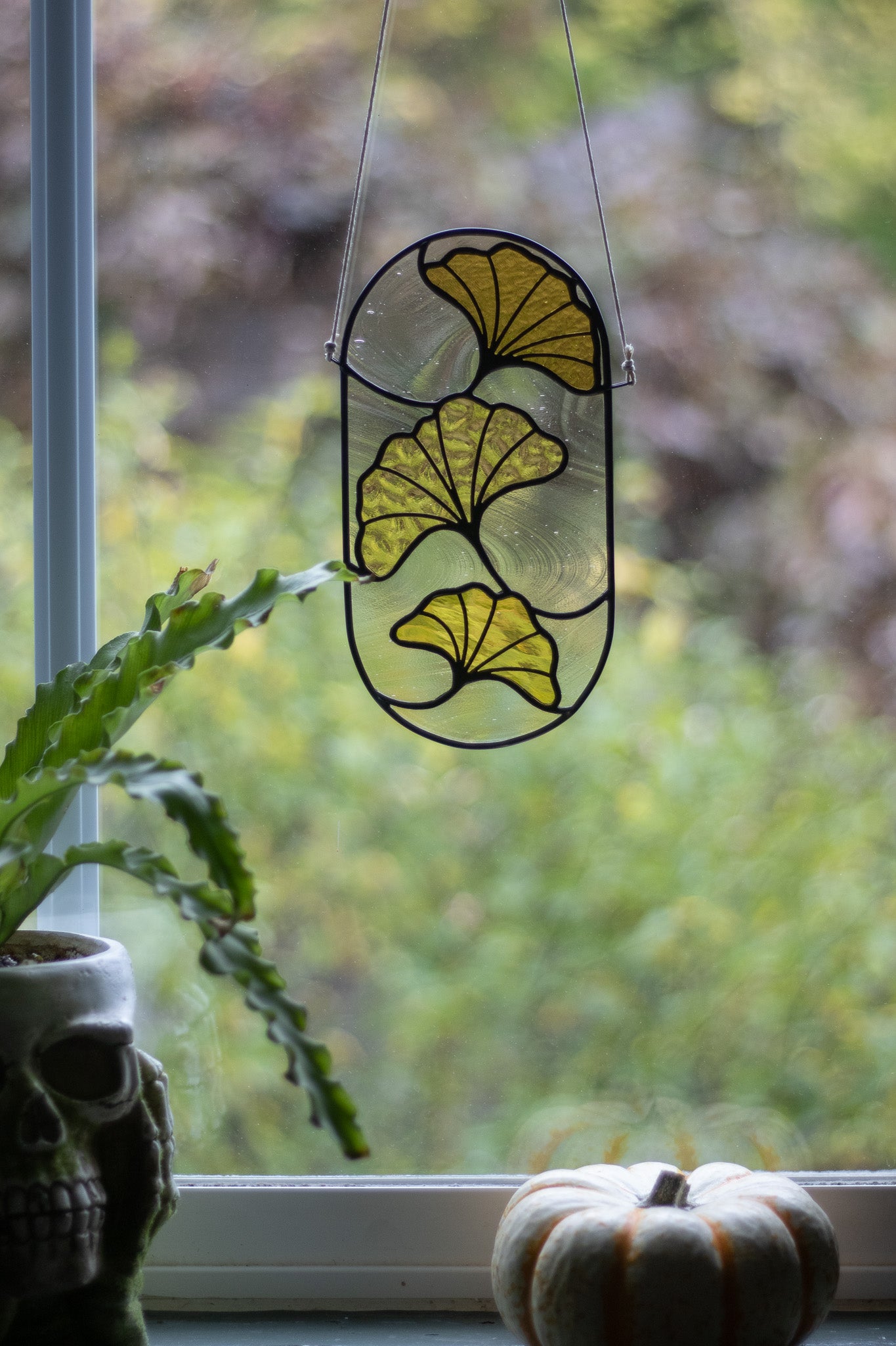 Yellow Ginkgo Leaves Suncatcher