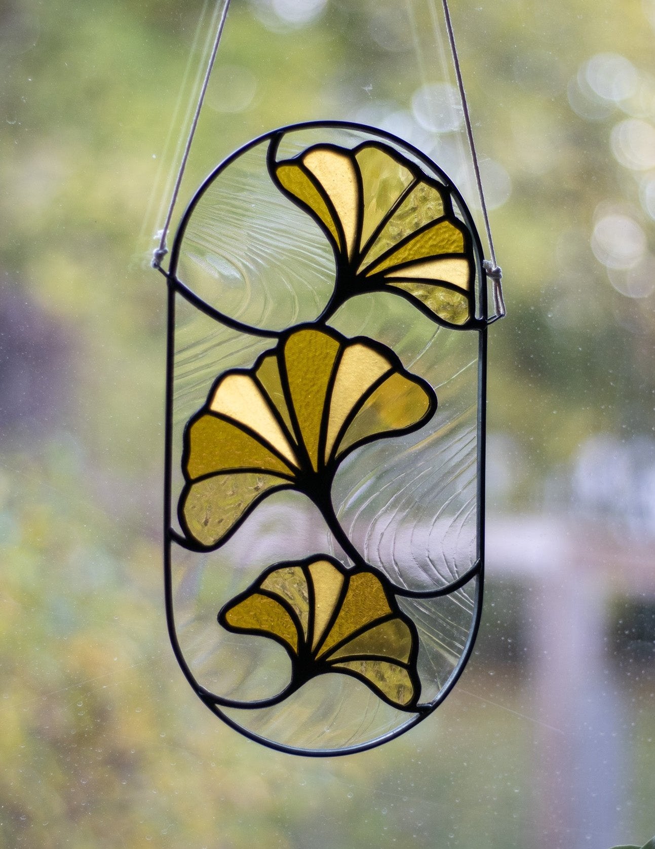 Yellow Ginkgo Leaves Suncatcher