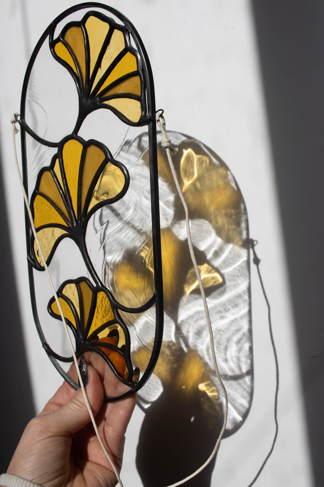 Yellow Ginkgo Leaves Suncatcher