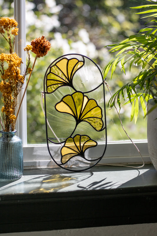 Yellow Ginkgo Leaves Suncatcher