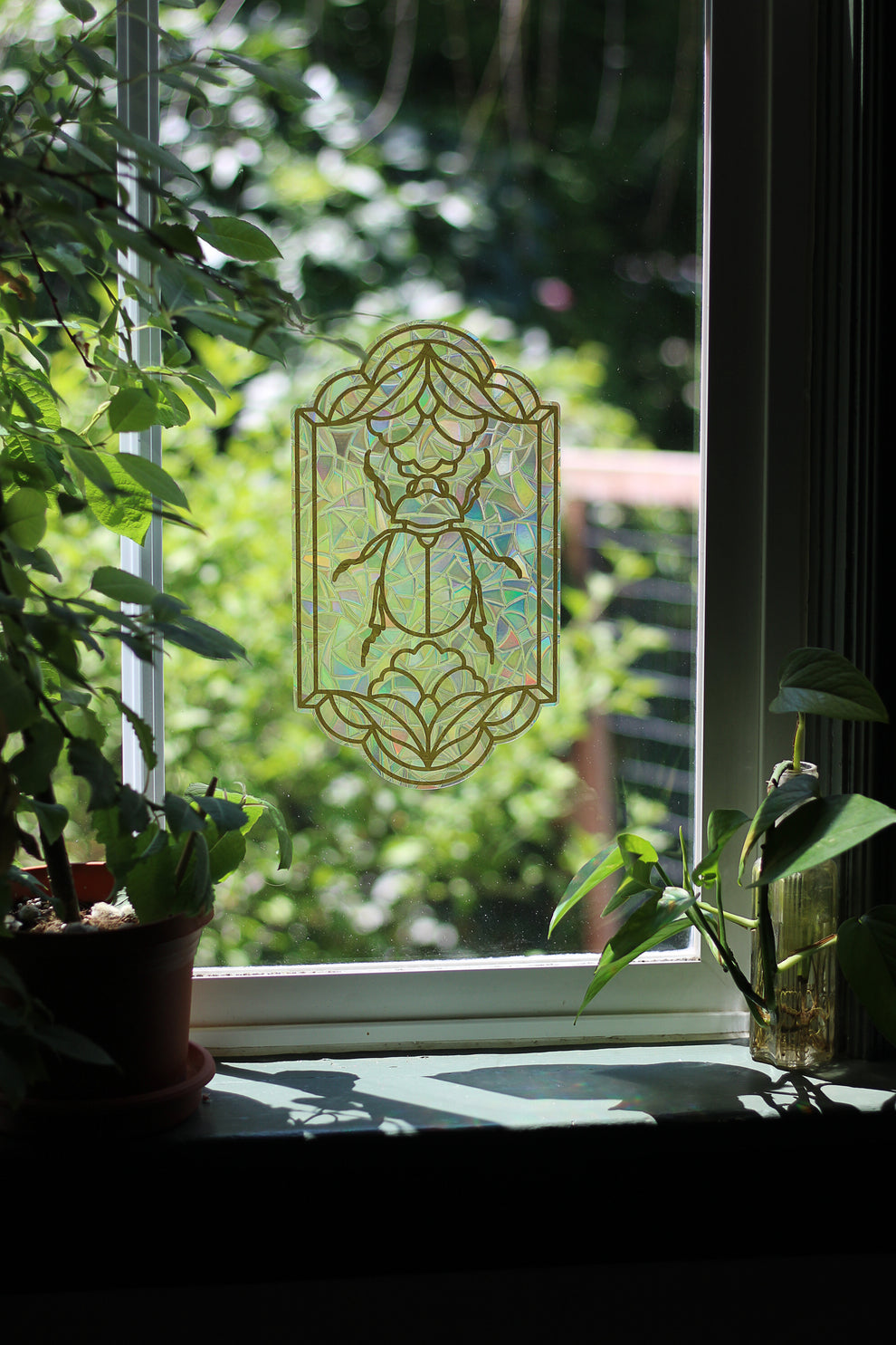 Scarab Beetle Window Cling – Linebaugh Studios