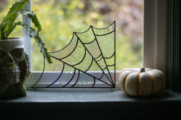 Iridescent Corner Hanging Spider Web Suncatcher