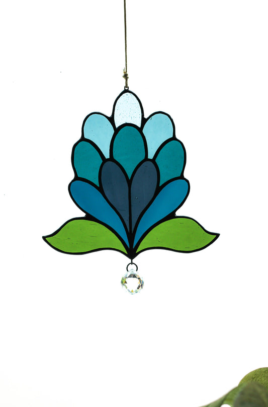 Blue Bubble Flower Sun Catcher