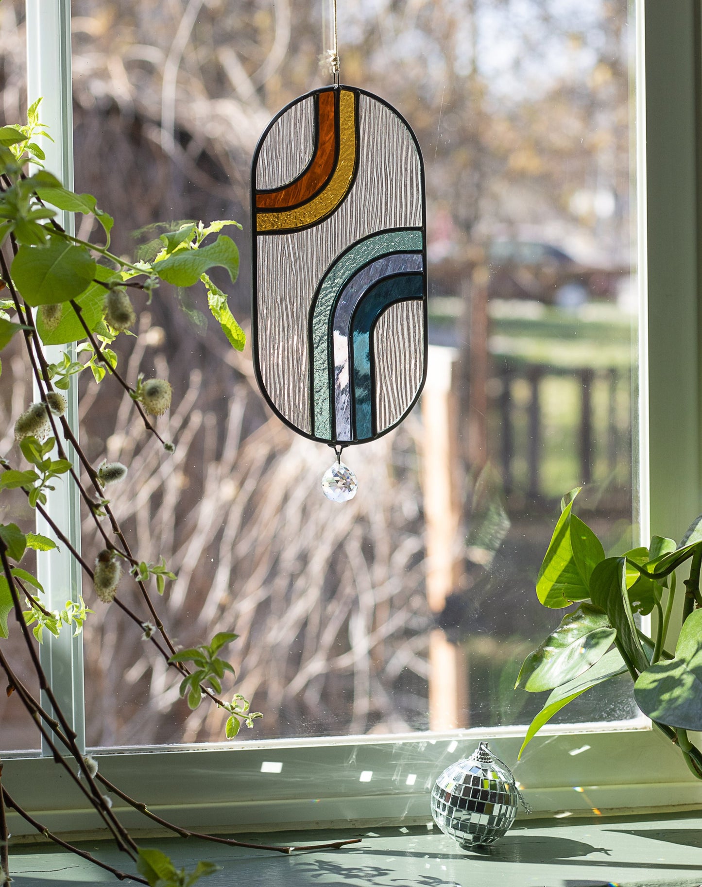 **Pre-Order** Rainbow Drop Suncatcher amber/teal/blue