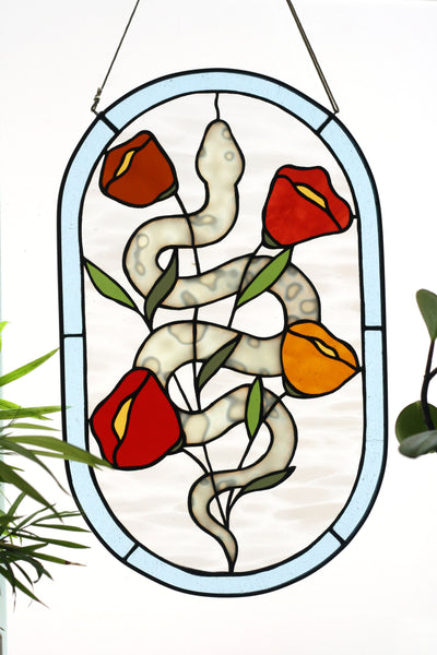 Snake in the Poppies Panel